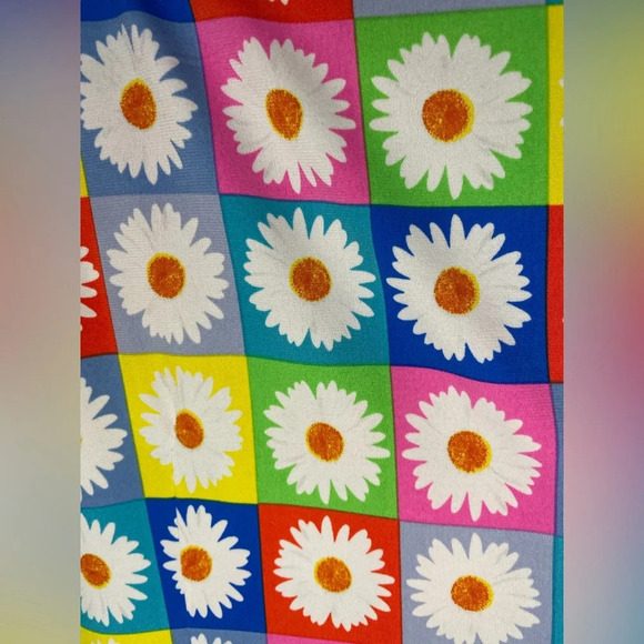 Ivy Lane Daisy Print Sleeveless Hi Low Shift Dress Size Small Hippie Retro 70’s - Picture 4 of 8